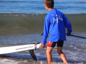 ryan maloney launching his stand up paddle board